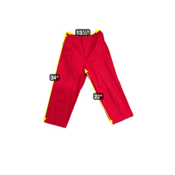Briggs Womens Red Capri Pants Size 8 Cotton Blend Stretch Waist Flat Front - Picture 6 of 9
